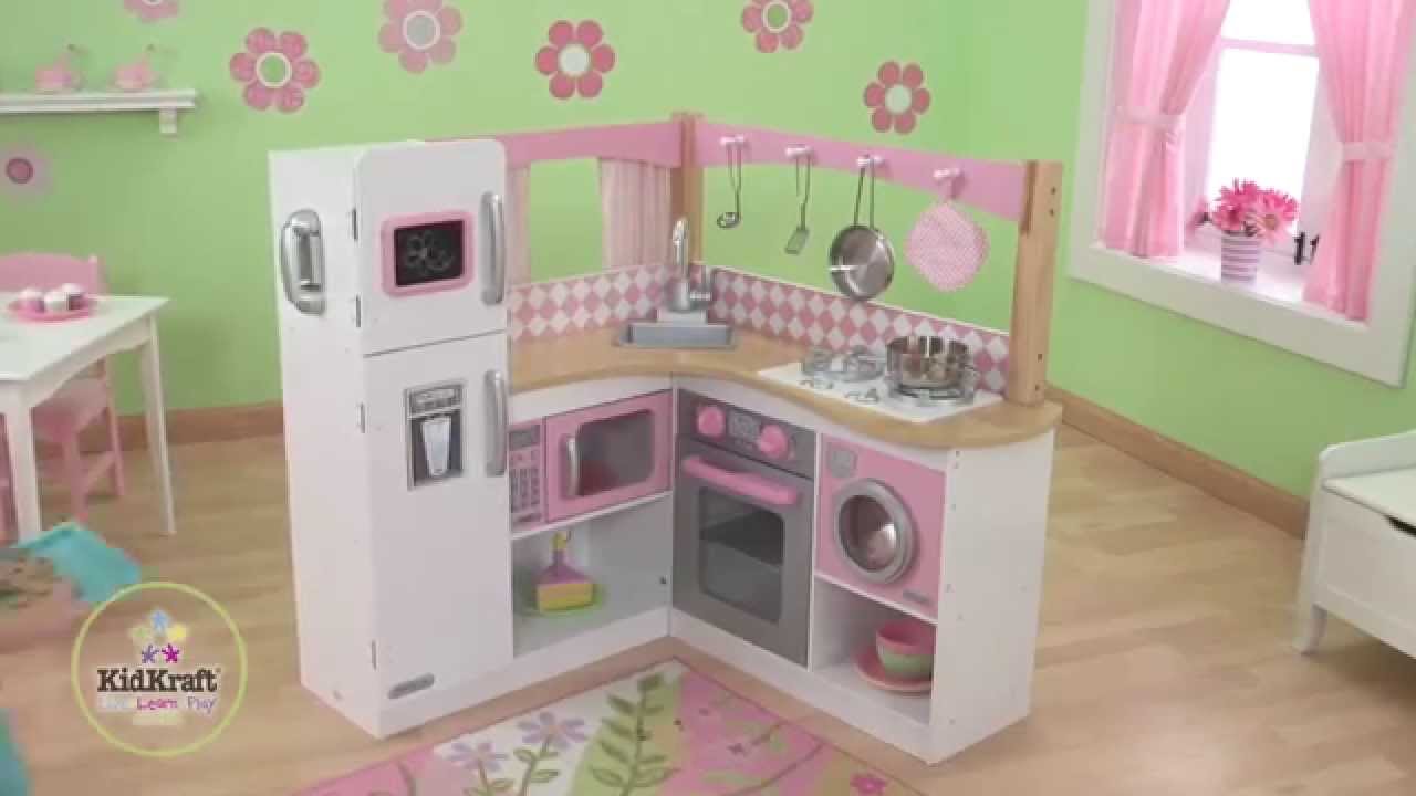 Grande Cuisine d'angle en Bois pour enfant Kidkraft