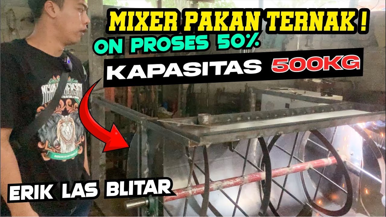MESIN MIXER ADUK PAKAN TERNAK 500kg | Mesin  Pengaduk Pakan Ternak  ( PROSES 50 % )