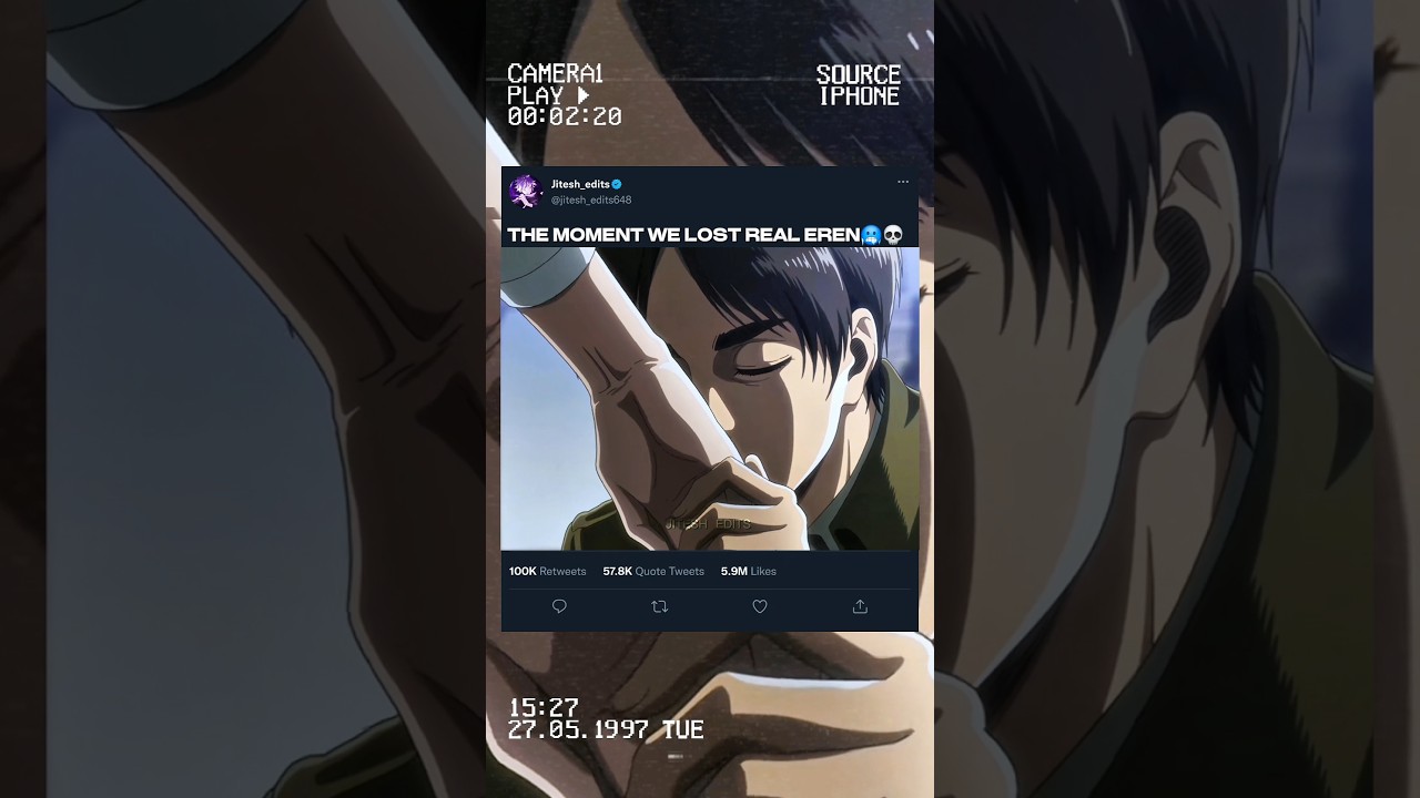 THE MOMENT WE LOST REAL EREN #anime #attackontitanedit #erenyeager