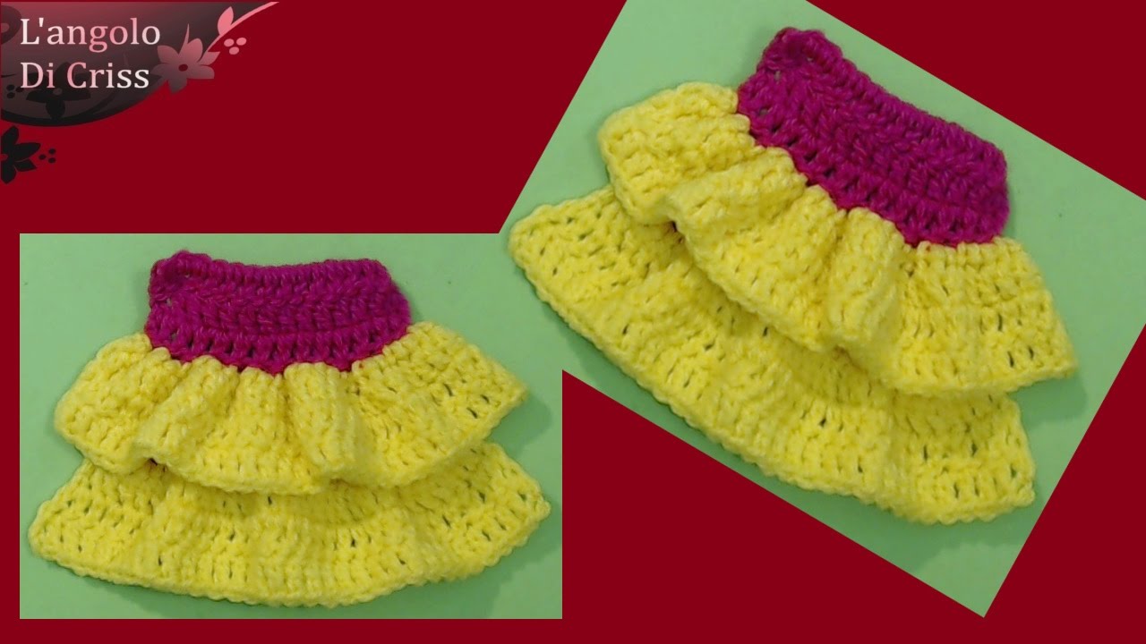 Tutorial  volant o rouche all'uncinetto - uncinetto facile passo a passo