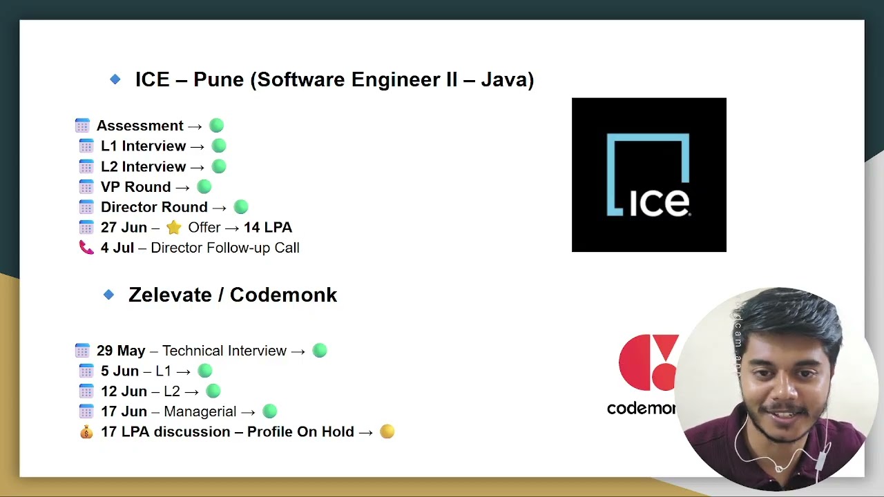 ICE Offer, Codemonk Selection & Capgemini | Cognizant Rejection (2025) 💼