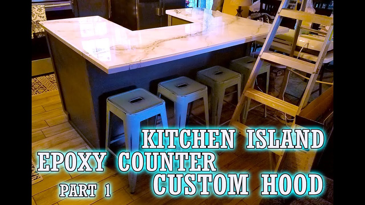 Building My New Kitchen Island, Epoxy Counter and Drop Down Custom Hood Cabinet Part 1