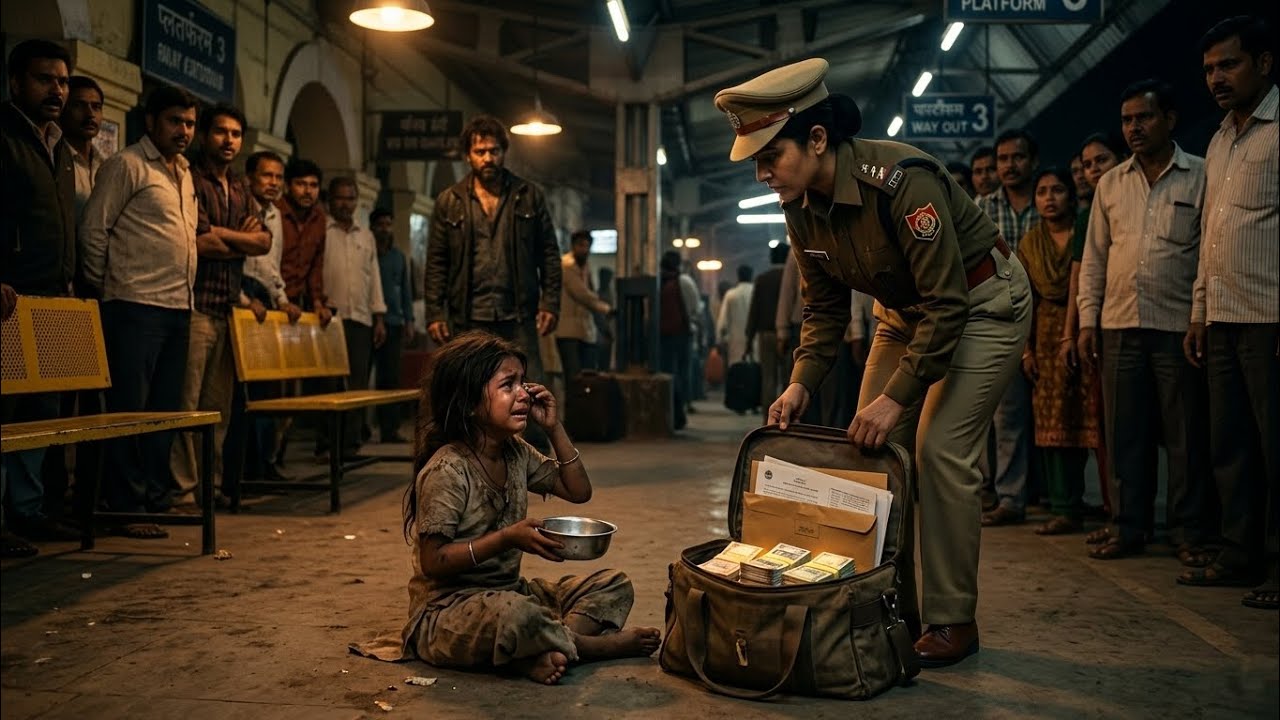 स्टेशन पर भीख मांग रही लड़की को सबने ठुकराया… लेकिन जब IPS ने उसका बैग खोला, तो अंदर की सच्चाई ने