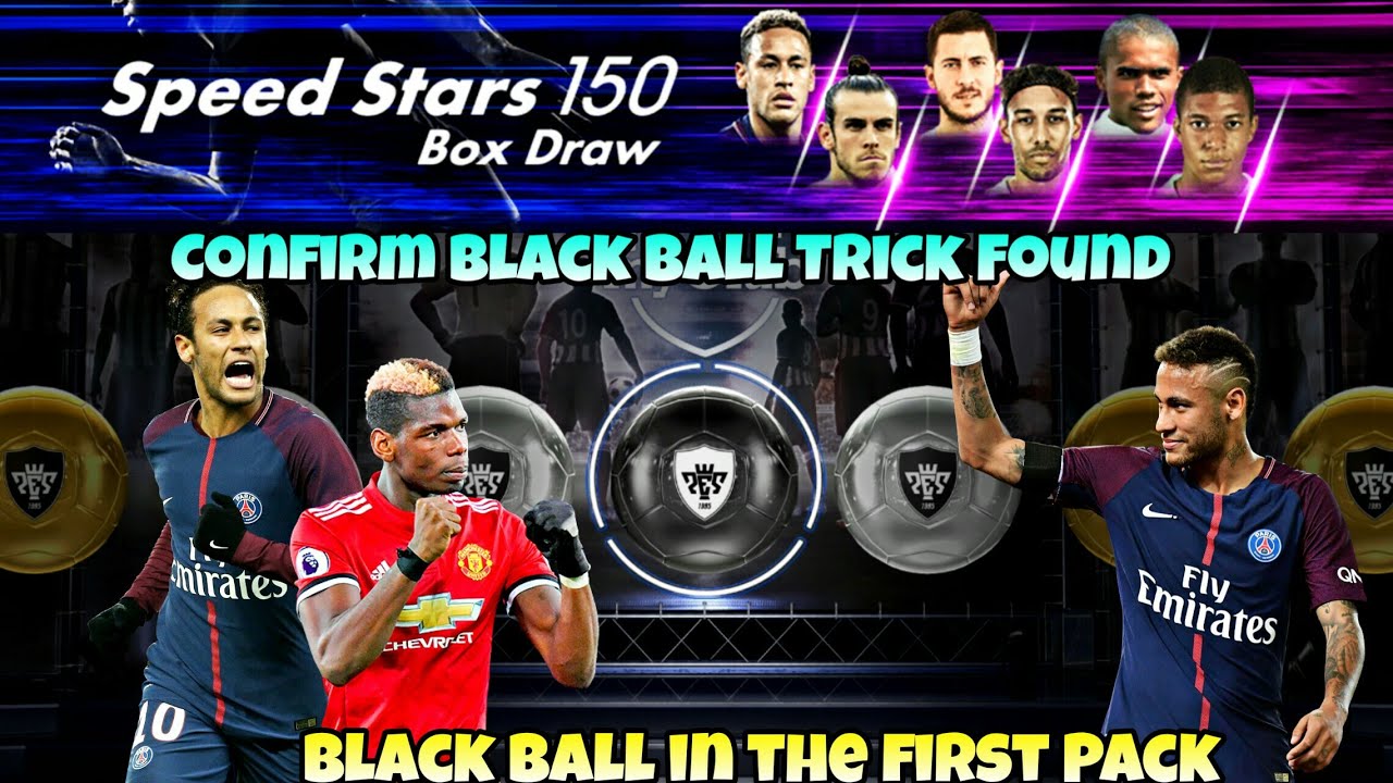 Black ball Trick Found in  || Speed Stars 150 Pack opening || Pes 18 Mobile