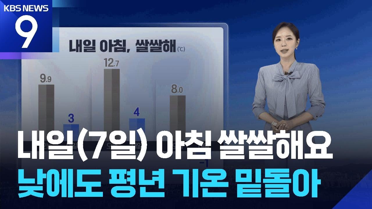 [날씨] 내일(7일) 아침 쌀쌀해요&hellip;낮에도 평년 기온 밑돌아 / KBS  2026.04.06.