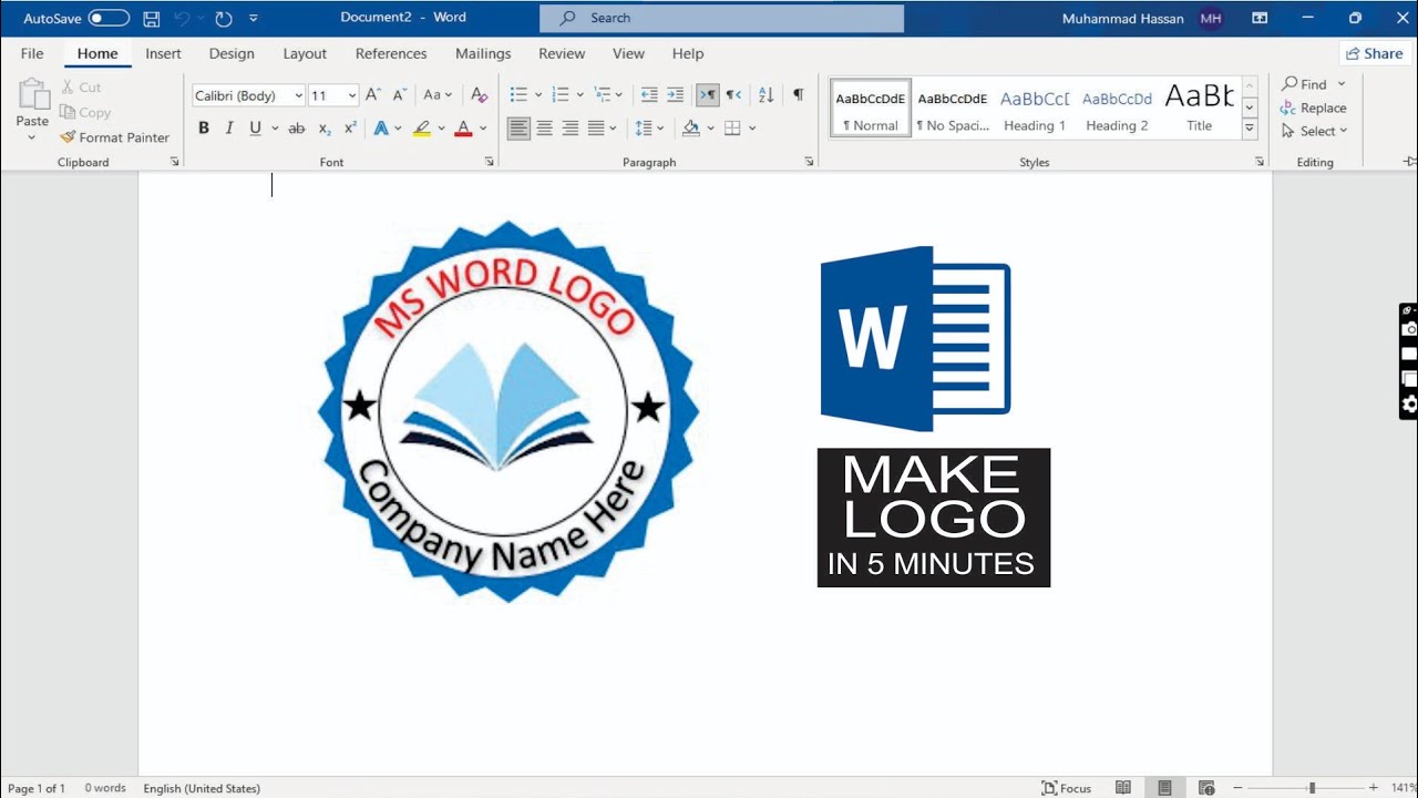 How to make a logo design in Microsoft word? | Logo design in MS Word 2019 | Logo Design in Hindi