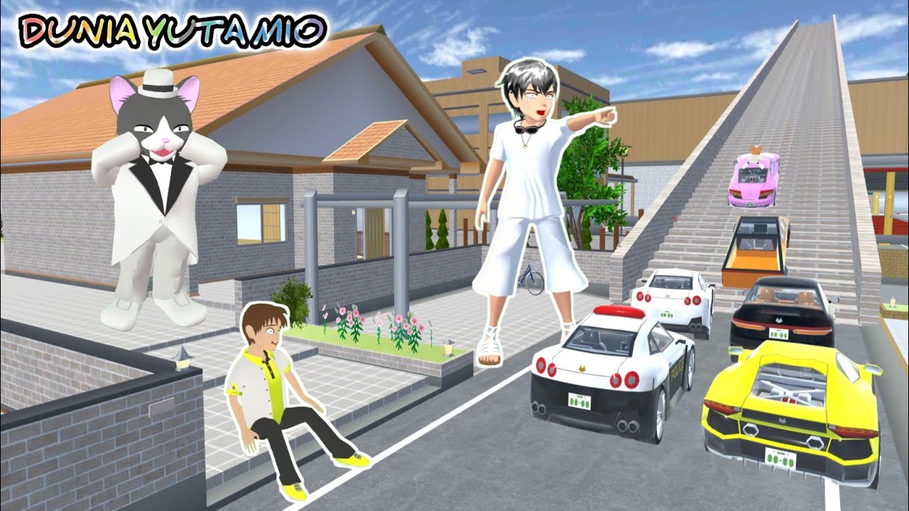 EXPERIMEN Arena Tantangan Mobil 😱 Tanjakan Tangga Perangkap di Depan Rumah #sakuraschoolsimulator