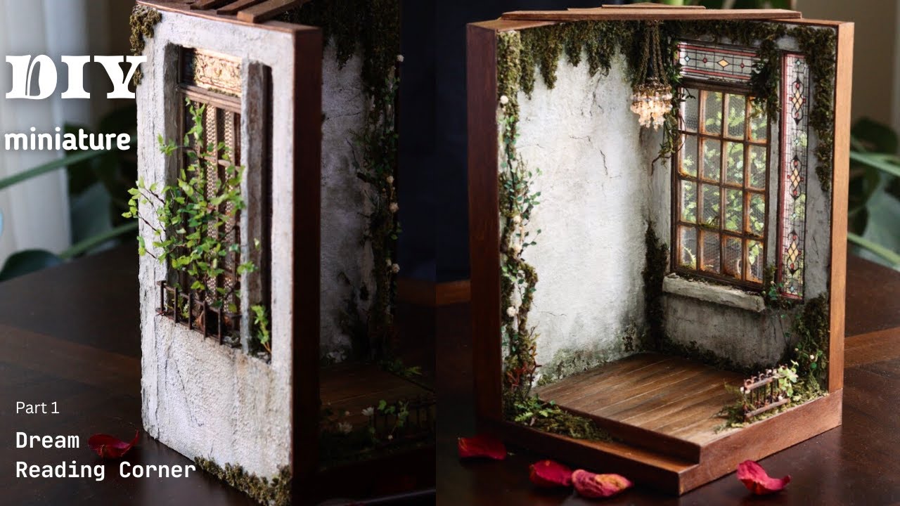 Making Miniatures | DIY Miniature Home Garden Dream Reading Corner ( part 1 )