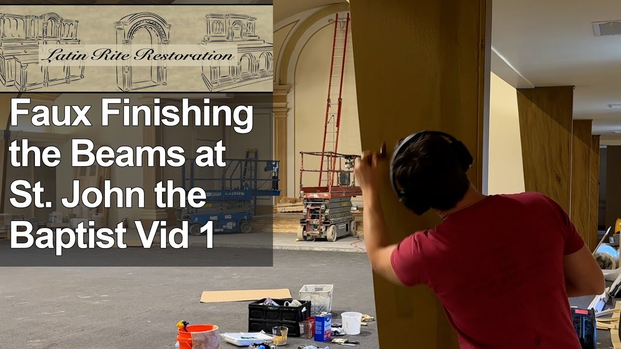 Faux Finishing the Beams at St. John the Baptist  Church #fssp #fsspx #latinmass #catholic