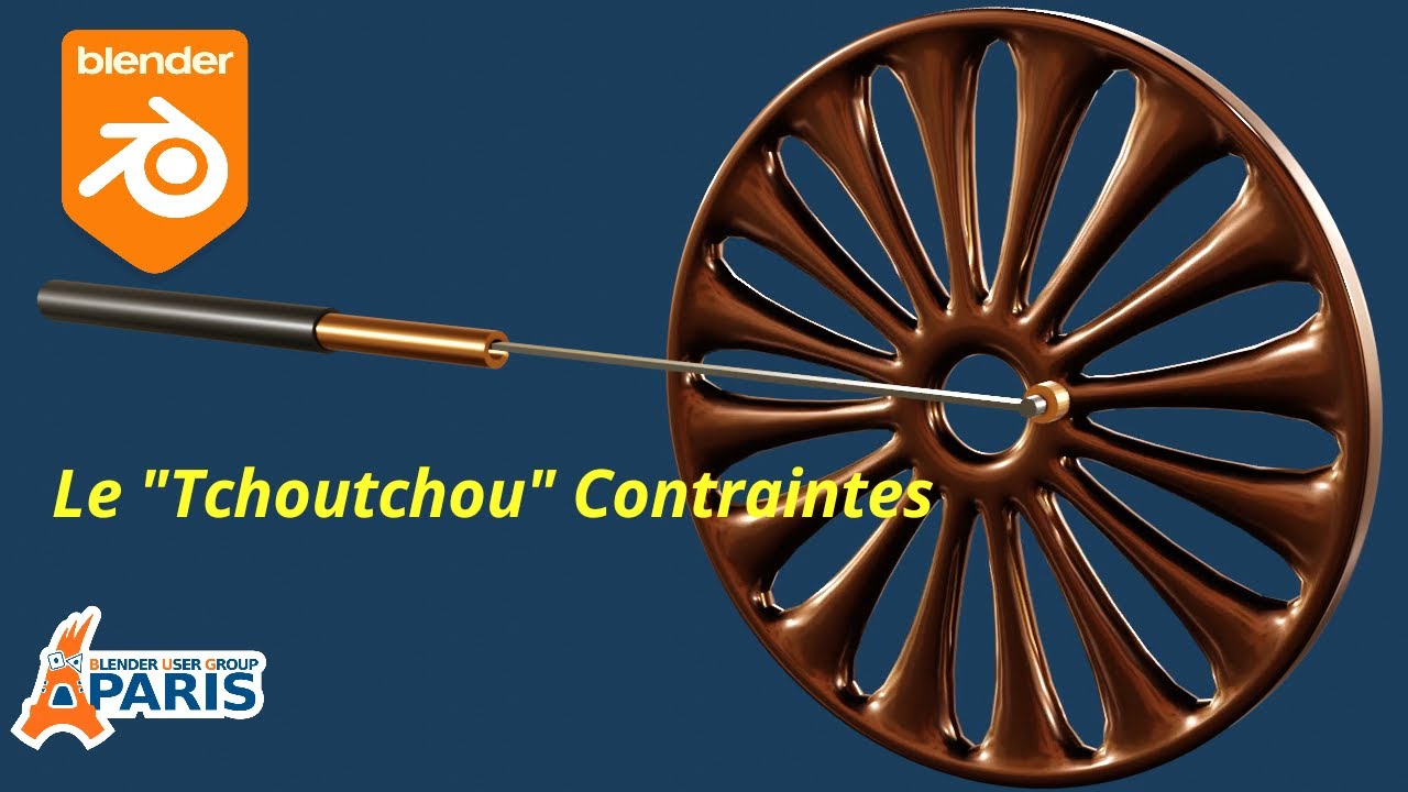 Blender : Animation d'une roue entraînant un piston avec des Contraintes