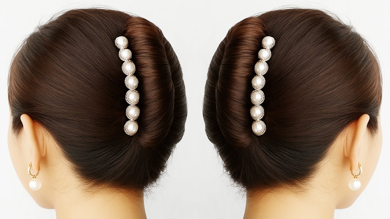 Easy French Roll Hairstyle For Long Hair Step By Step | Easy Juda Hairstyle With Clutcher
