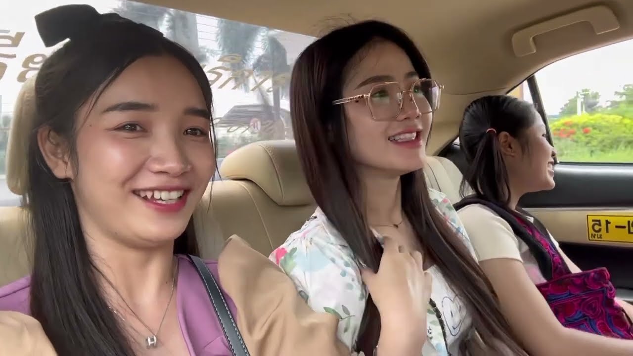 สามสาวพากันข้ามประเทศไทย สาวนุ้ยทำตลึงมาก🤣 ปะชดเงินกีบเฟ้อ🇱🇦🇹🇭