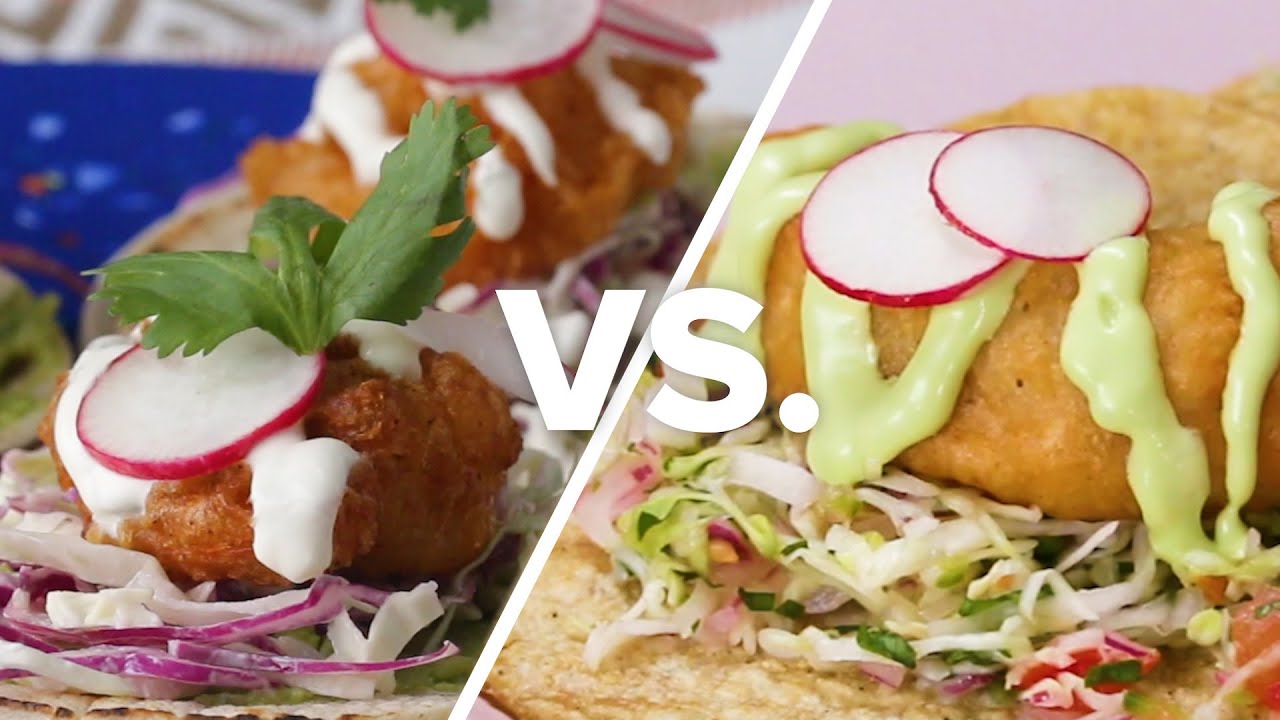 Crispy Beer Battered Fish Tacos vs. Shrimp Tacos