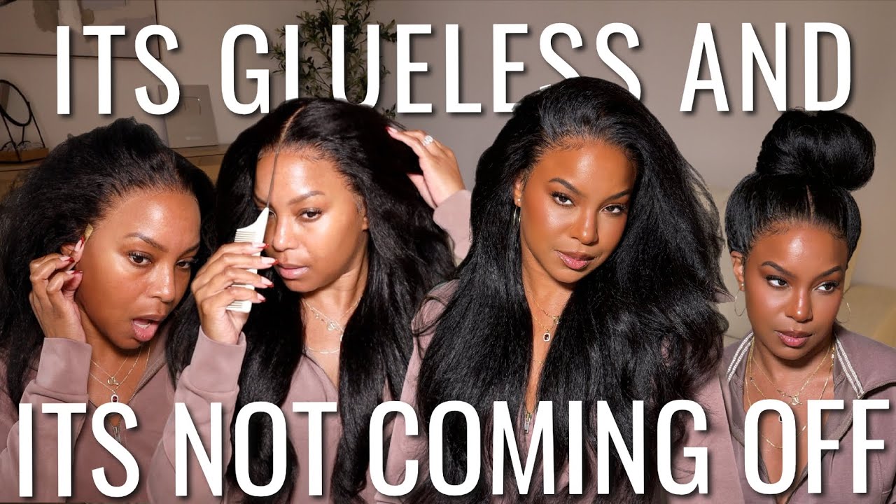 WHY CAN'T I REMOVE MY GLUELESS LACE FRONT WIG?... (NEW NATURAL WIG INSTALL FOR BEGINNERS) FT. UNICE