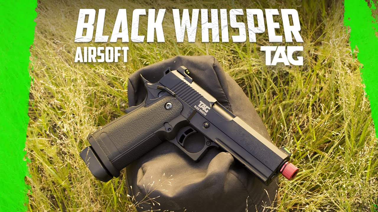 Pistola TAG 1911 Black Whisper - Pistola Airsoft Full Metal Hi-Capa 4.3 Blowback