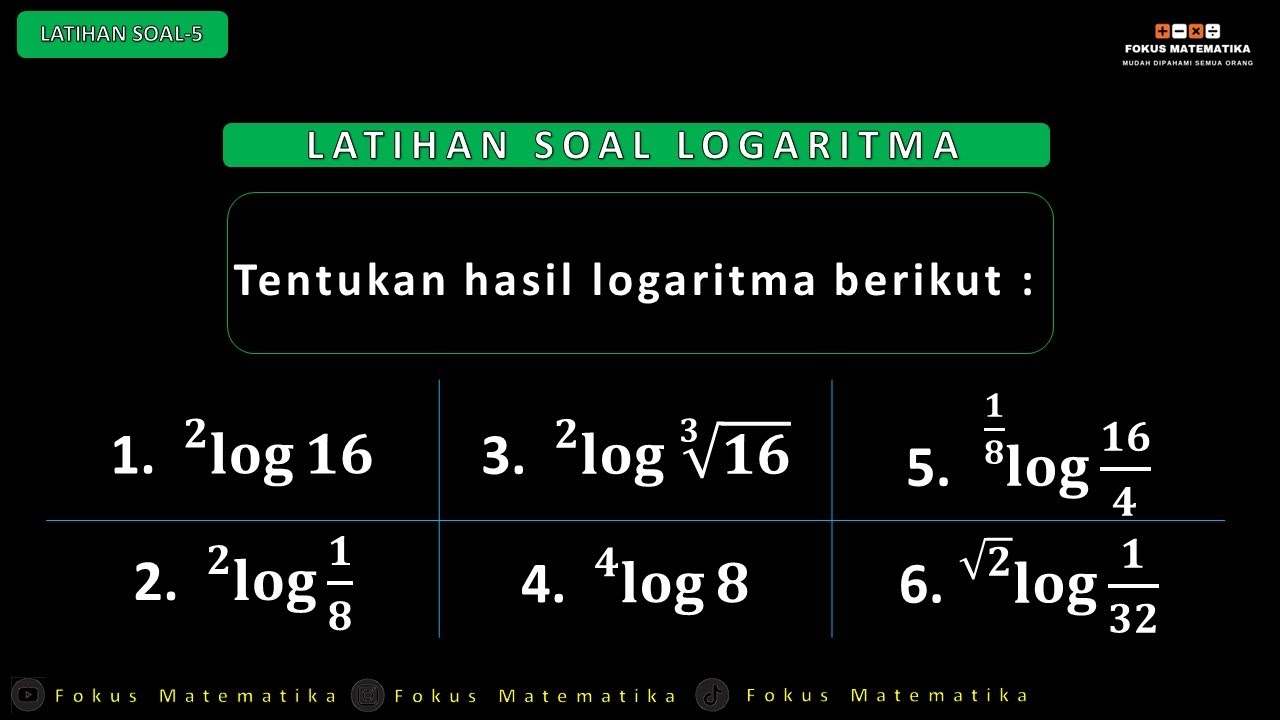 Contoh Soal Logaritma Kelas 10 | Soal Logaritma Nomor 5