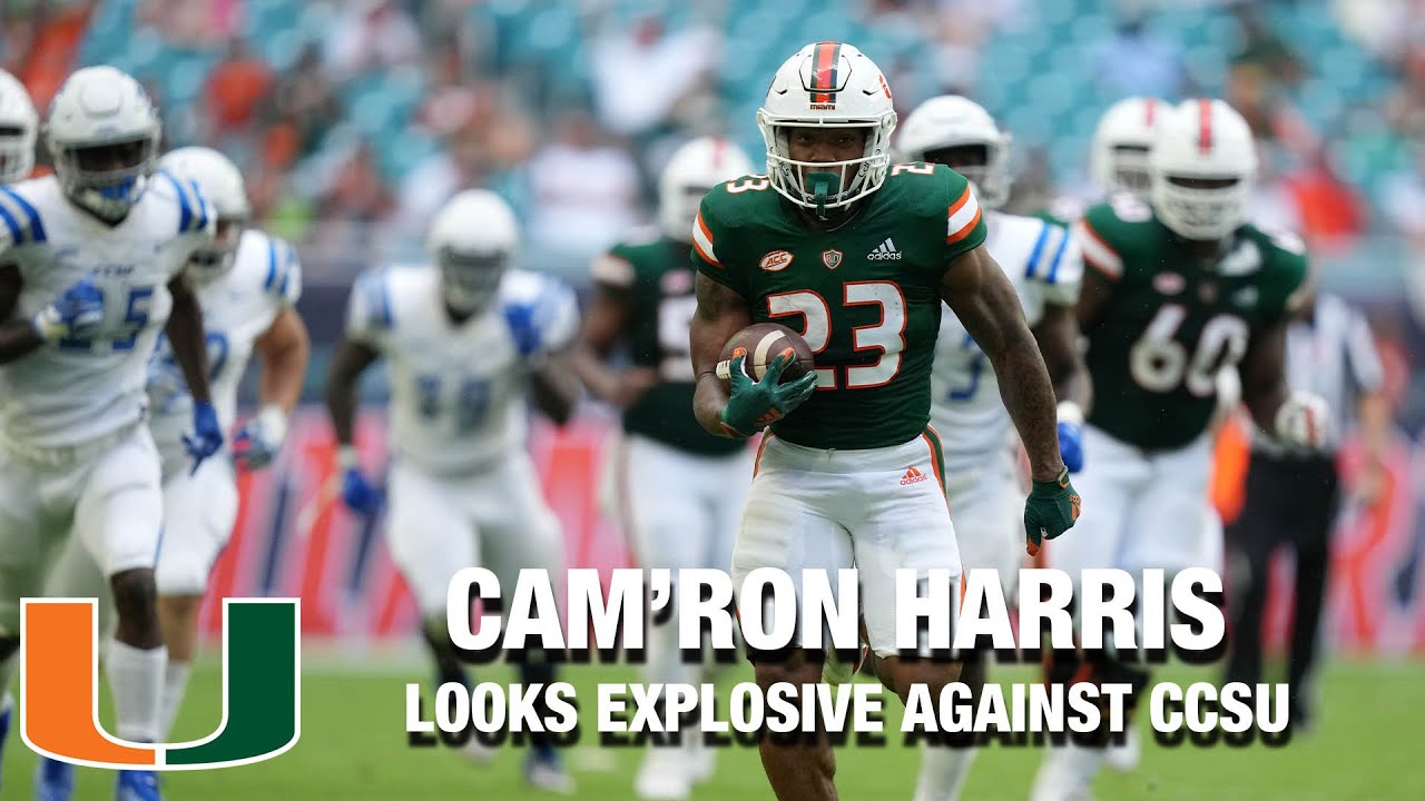 Miami RB Cam'Ron Harris Looks Explosive Against CCSU
