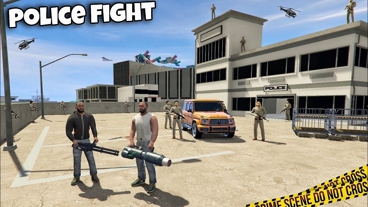 2 Franklin Vs Police Wale Fight😱 In Indian bike driving 3D🥰 Golden G-Wagon Chori kar li🤩 #1