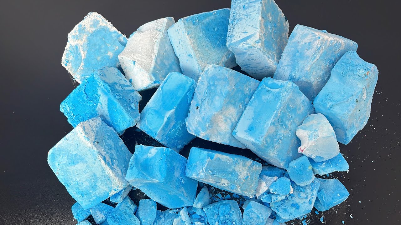 14 Blocks of soft SKY blue dyed Gholibn Gym Chalk | Satisfying ASMR