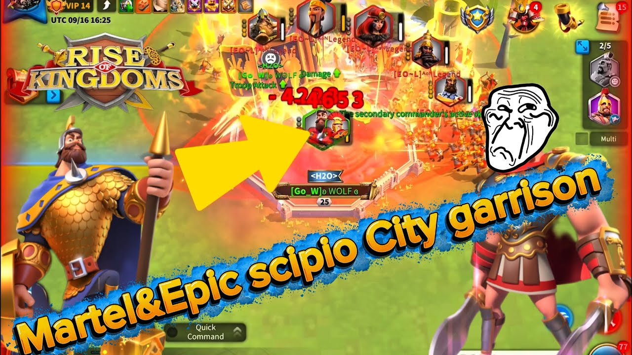 F2P- Trap city Martel 5524 and epic Scipio Garrison - RISE OF KINGDOMS