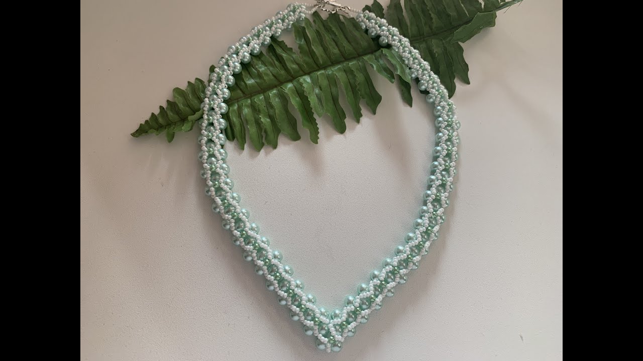 Колье из бисера и бусин.DIY Necklace from beads/ Tutorial necklase (125)