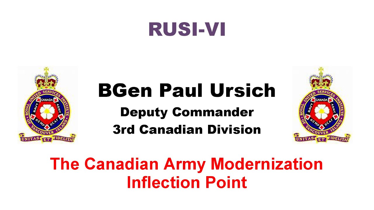 Canadian Army Modernization Inflection Point - BGen Paul Ursich - 2026-01-14