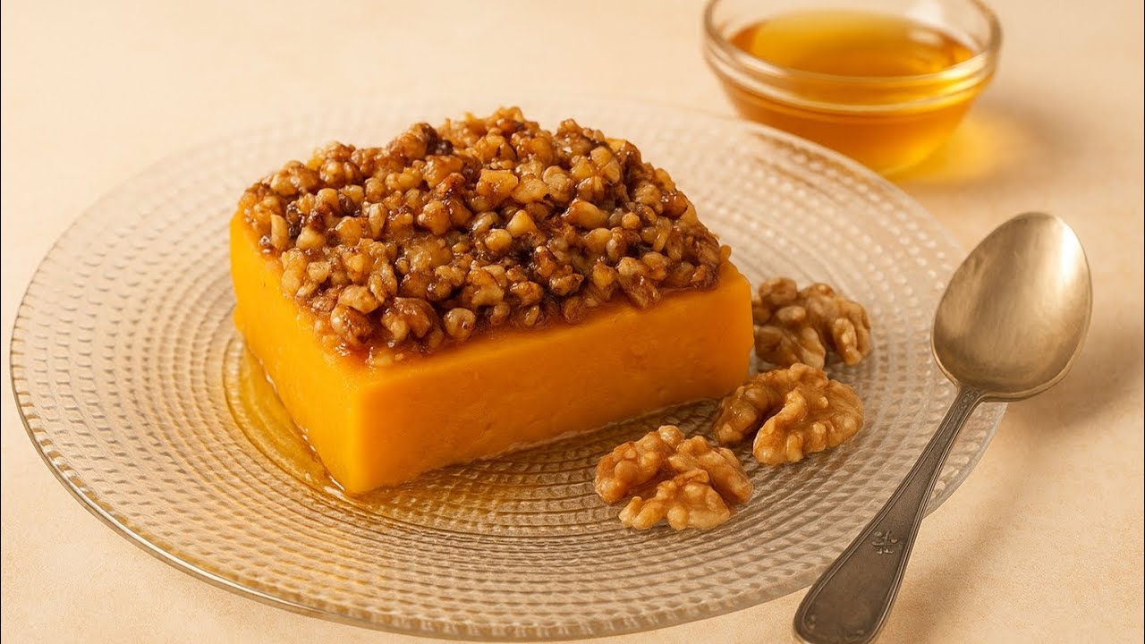 بهترین دسر پاییزی🎃 دسر کدو حلوایی با عطر وسوسه‌انگیز و طعم بی‌نظیر!Fragrant pumpkin dessert..!!