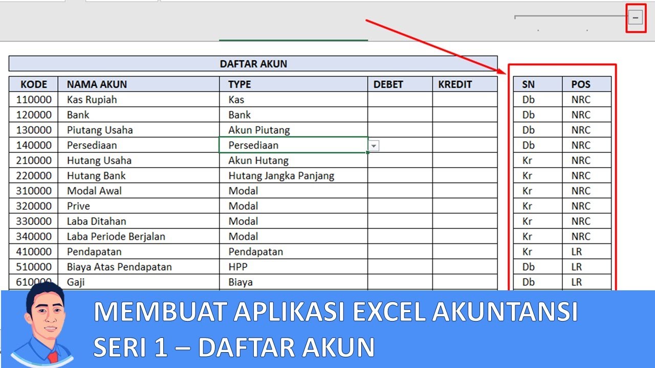 MEMBUAT APLIKASI EXCEL AKUNTANSI SECARA DETAIL SERI 1 - DAFTAR AKUN