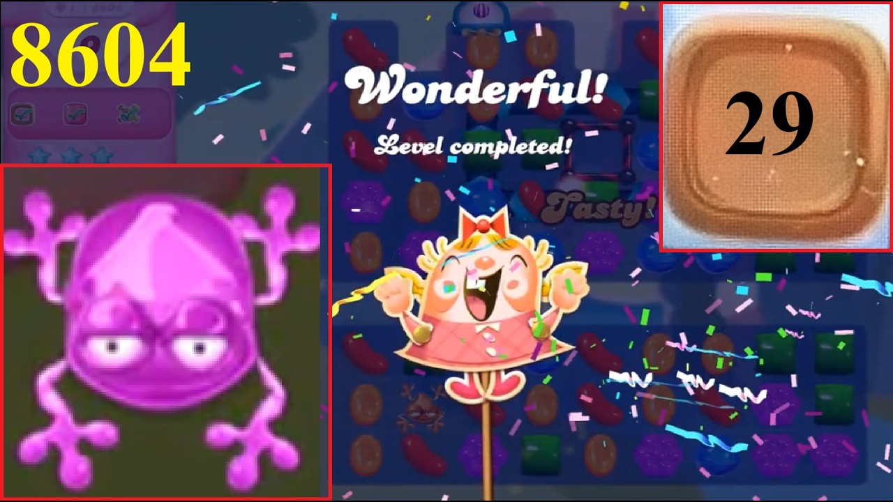 Candy Crush Saga Level #8604 FROG no booster sugar stars