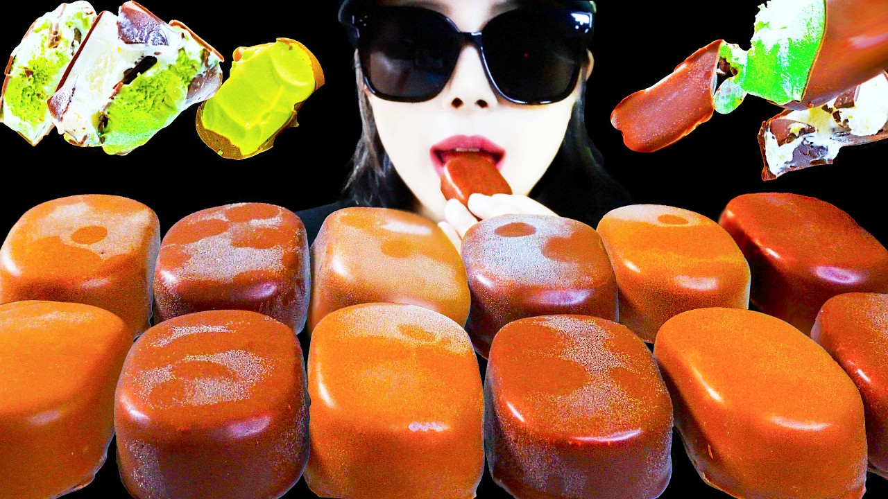 ASMR CHOCOLATE ICE CREAM DESSERTS 초콜릿 아이스크림 말차 디저트 먹방 EATING SOUNDS MUKBANG
