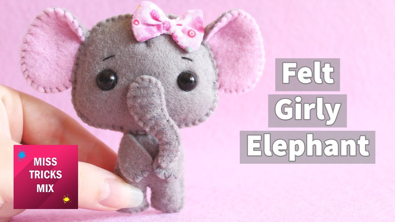 DIY: Cute Felt Girly Elephant | Kawaii Crafts.