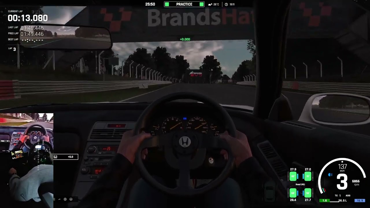 Honda NSX / Brands Hatch / Asetto Corsa Evo 0.5 / Moza R12 