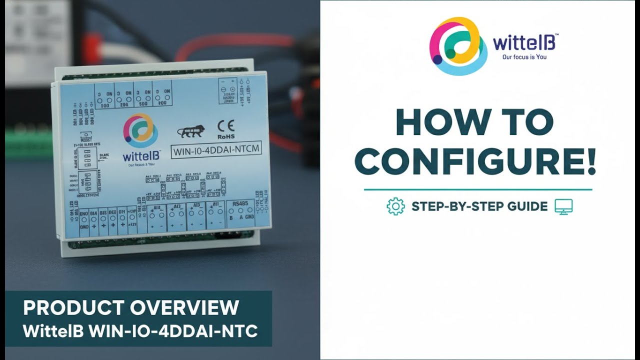 WIN IO 4DDAI NTCM - IO Module with configuration of 4DI+4DO+1AI (4-20ma + NTC) with Modbus RTU RS485