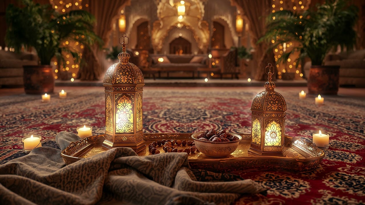 Ramadan 4K TV Wallpaper 🌙 Relaxing Islamic Ambience with Gentle Motion | Lanterns & Mosque (2 Hours)