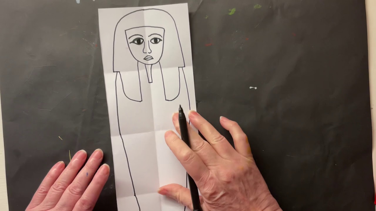 How to draw an Egyptian sarcophagus