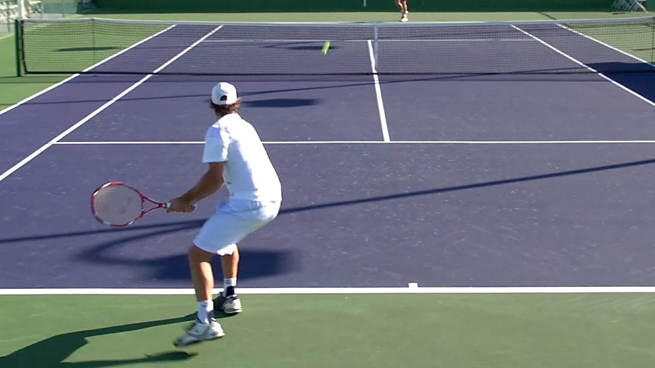 David Nalbandian Playing Points from Back Perspective - BNP Paribas Open 2013