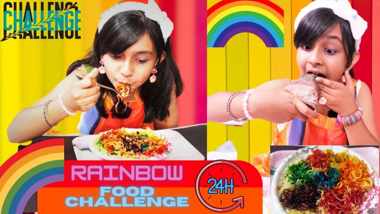 I only ate RAINBOW Food for 24 hours!! *Yummm*😋 |🌈 Rainbow challenge |#Learnwithpriyanshi