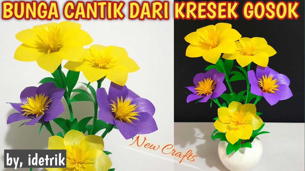 KERAJINAN TERBARU BUNGA HIAS CANTIK DAN MENARIK DARI PLASTIK KRESEK GOSOK