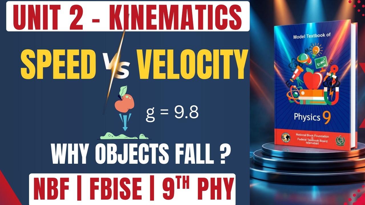 Physics Class 9 Unit 2 Lecture 2 | Speed Velocity & Acceleration (due to gravity |FBISE New Book NBF