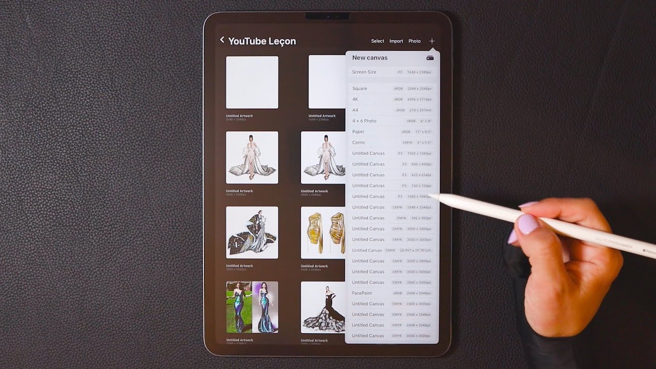 Getting started with Procreate software - Creating a New Canvas