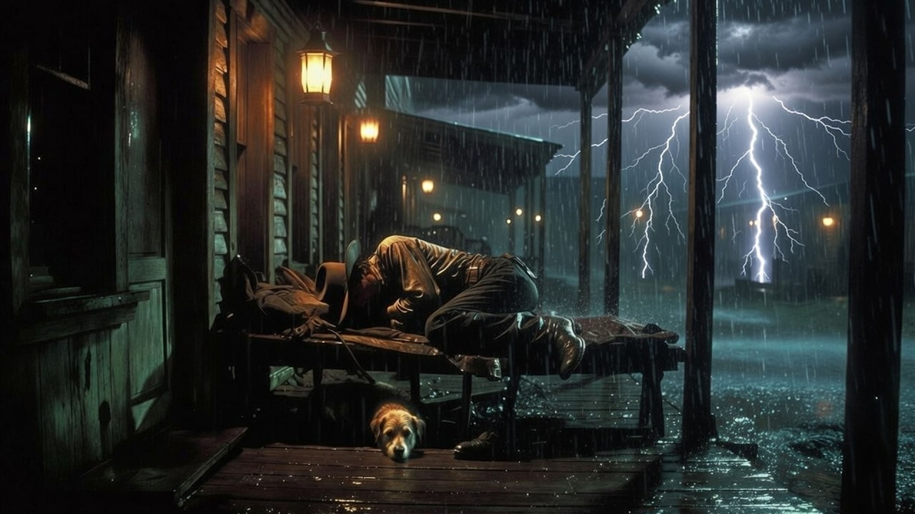 Глубокий сон во время сильной грозы ⛈️ Фоновые звуки и шум дождя | Западный ASMR
