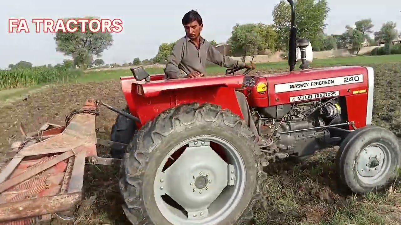 messy fargosan mf 240 performance with cultivator ||میسی 240 کی ھل پر پرفامنس