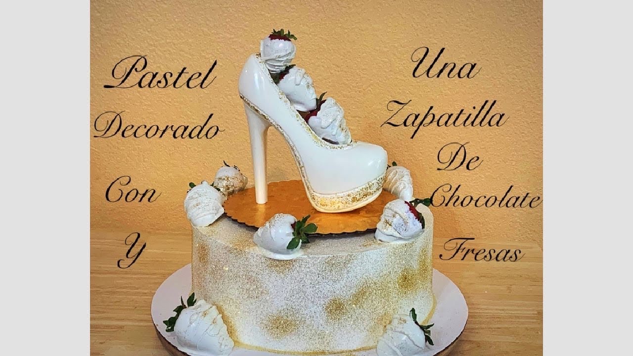 Decoración De Pastel Para Mujer Con Una Zapatilla De Chocolate/Fresas Con Chocolate