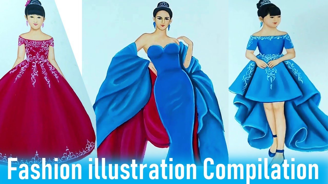Fashion illustration Compilation (Speed painting)