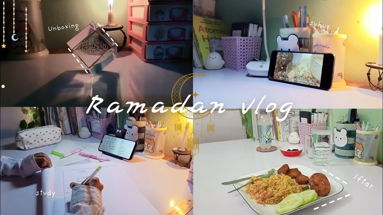 Aesthetic Ramadan vlog..✨🤍🌃🕯️🌙 ☁️ #ramadan #vlog #iftar #suhur #salah #ramadan nots #study #unboxing