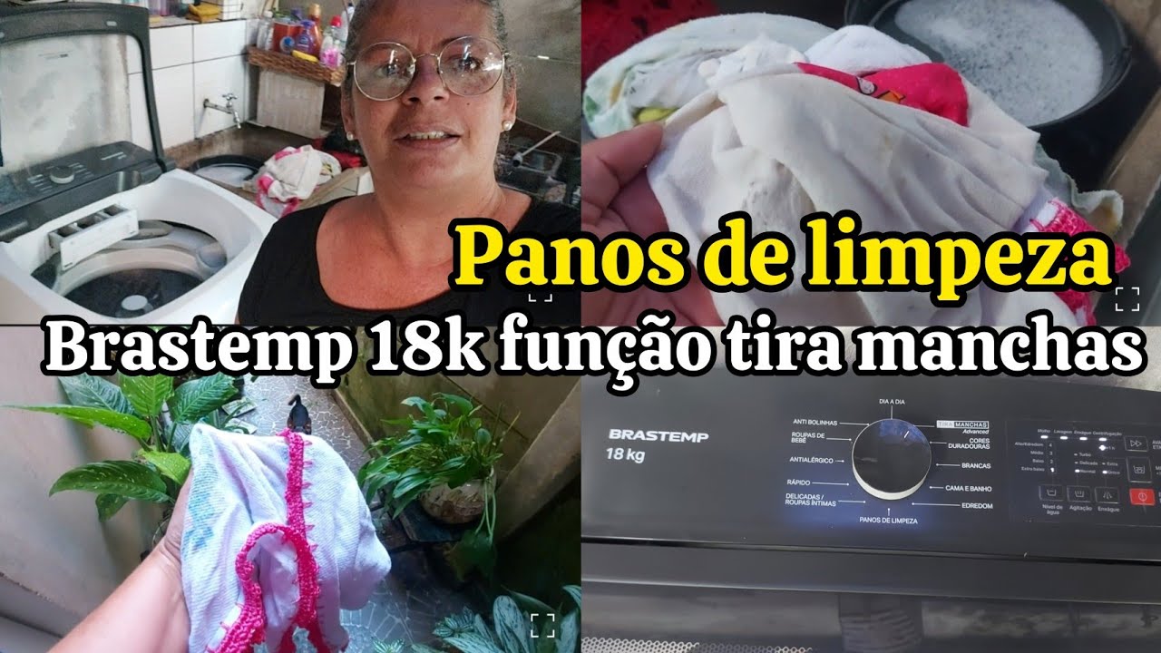 BRASTEMP 18K LAVANDO PANOS DE LIMPEZA 🧼 SERÁ QUE LIMPOU? FUNÇÃO TIRA MANCHAS 