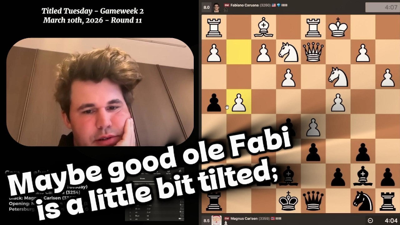 Magnus Carlsen vs Fabiano Caruana | Tactical Chaos | Nimzo-Indian Defense