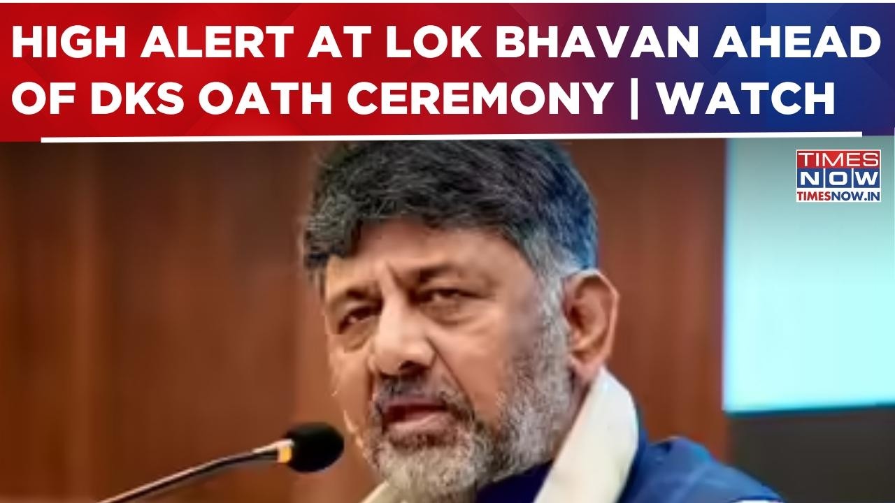 &lsquo;Massive Prep&rsquo; For DKS&rsquo; Oath: Lok Bhavan Divided Into 2 Zones; 13 Security Sectors Created | WATCH