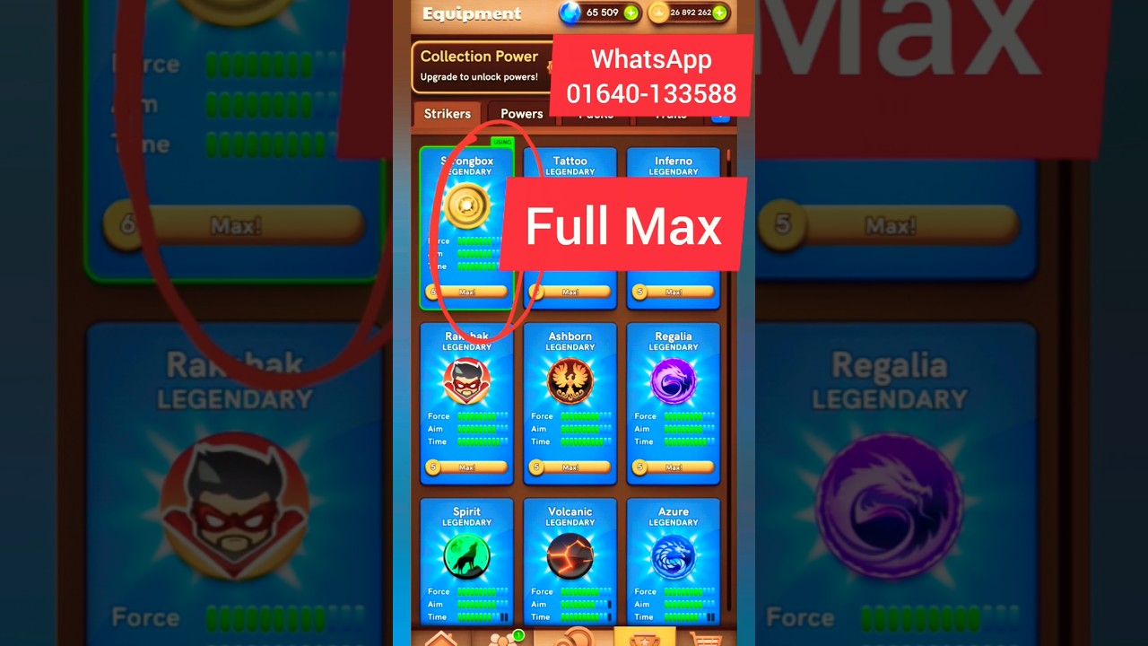 Carrom Pool Strongbox Legendary Striker Full Max