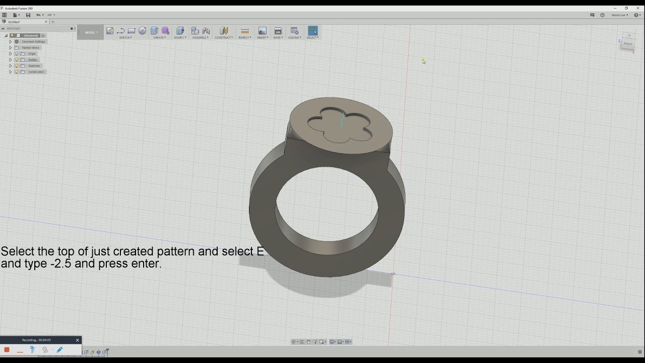 How to make a ring in Autodesk fusion 360